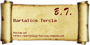 Bartalics Tercia névjegykártya
